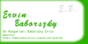 ervin baborszky business card